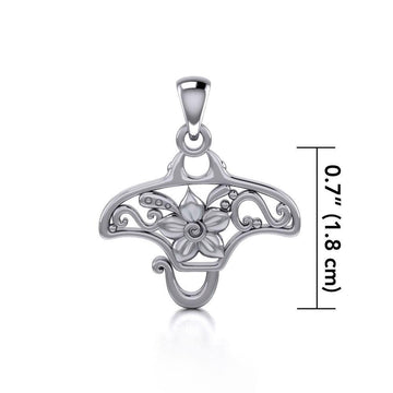 A worthwhile quest ~ Sterling Silver Manta Ray Filigree Pendant Jewelry TPD5137 - Jewelry